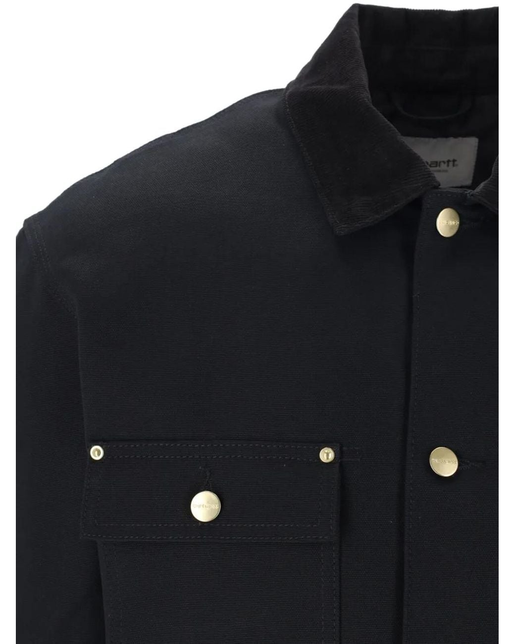 Carhartt Black Veste Og Chore À Col En Velours Côtelé Et Patch Logo for men