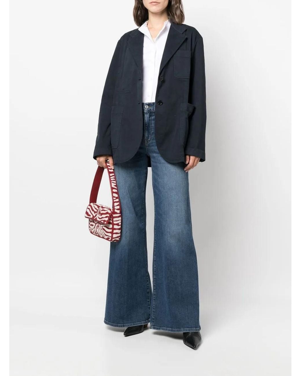 Aspesi White Collarless Button-Up Shirt