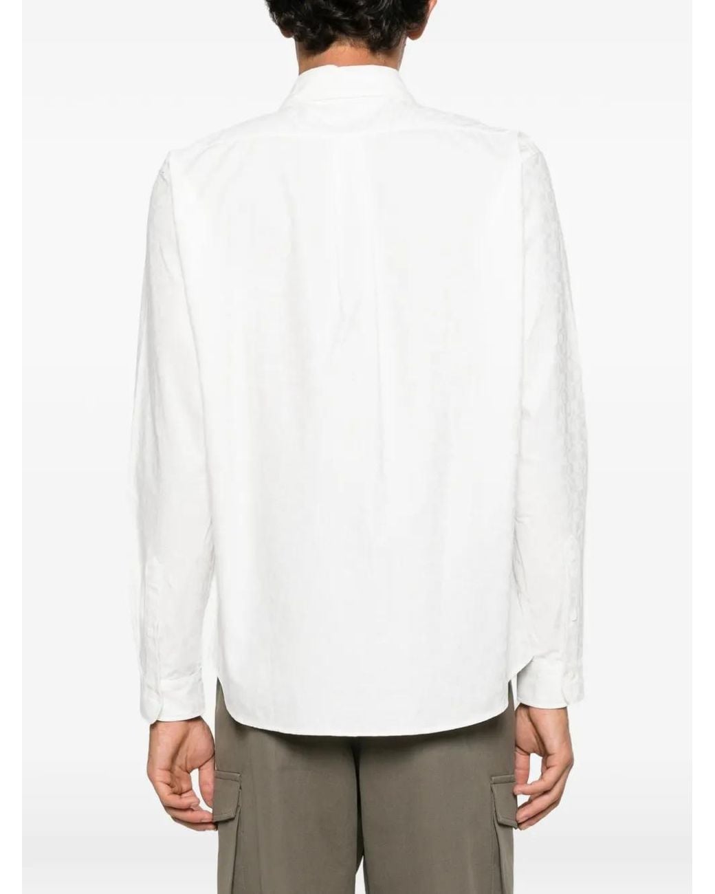 KENZO White Jacquard-Logo Shirt for men