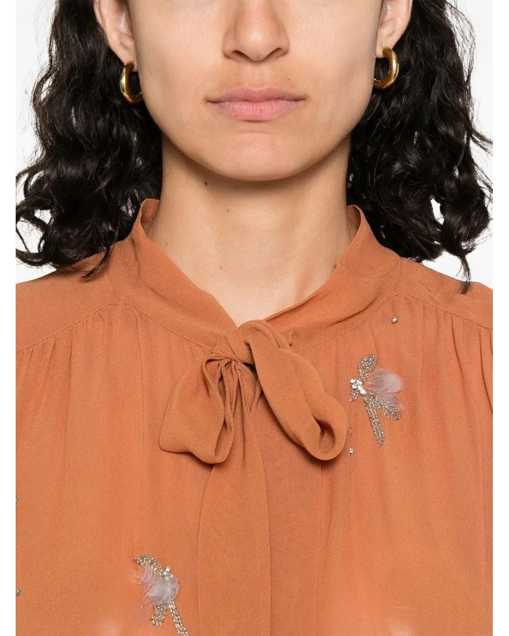 Forte_forte Orange Crystal-Embellished Shirt