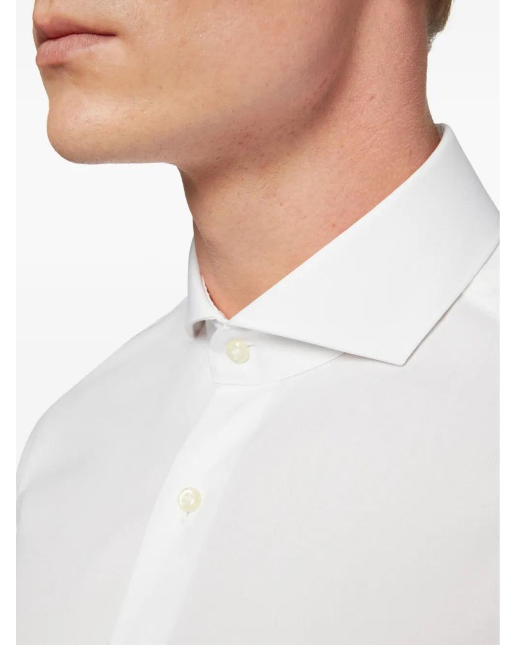 Boggi White Slim Fit Pinpoint Cotton Shirt for men