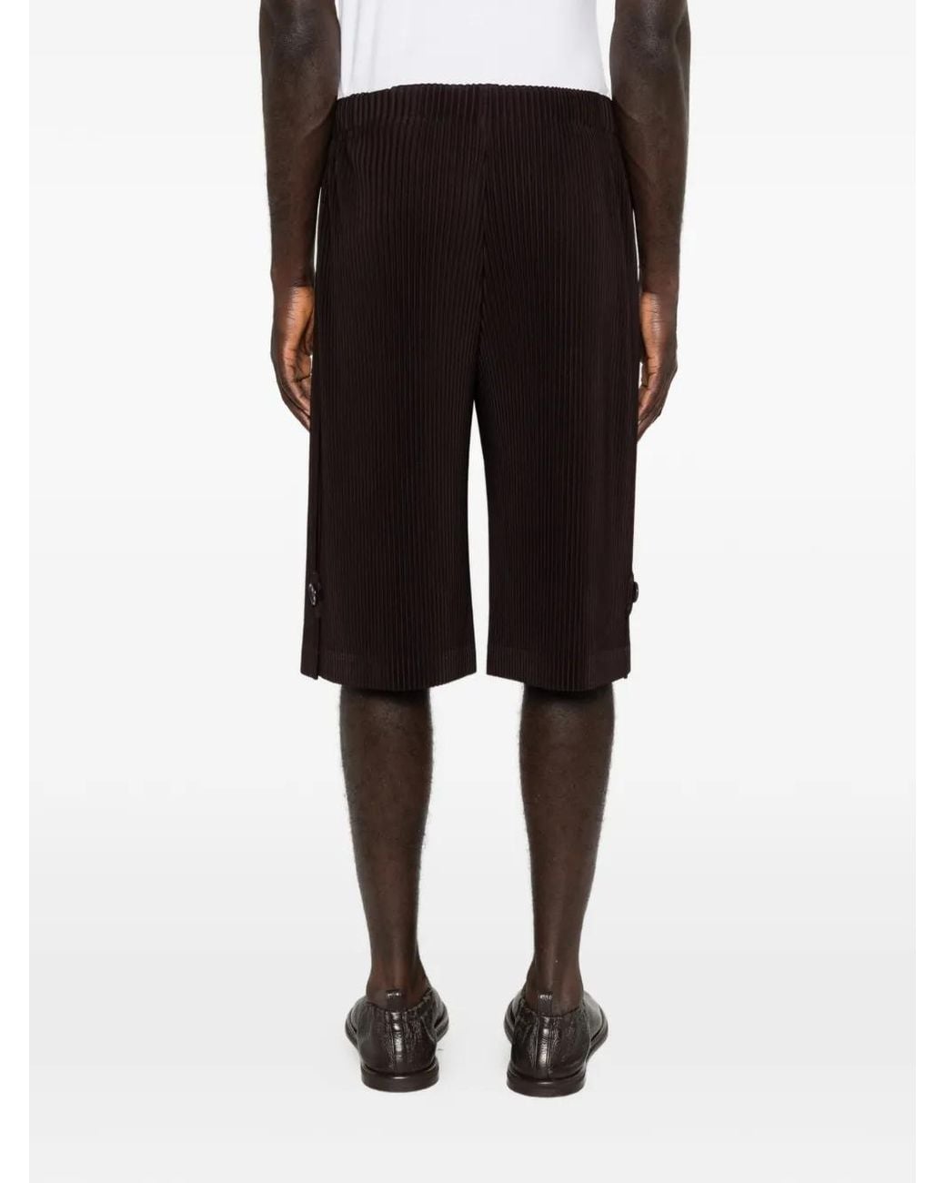 Homme Plissé Issey Miyake Black Pleated Shorts for men