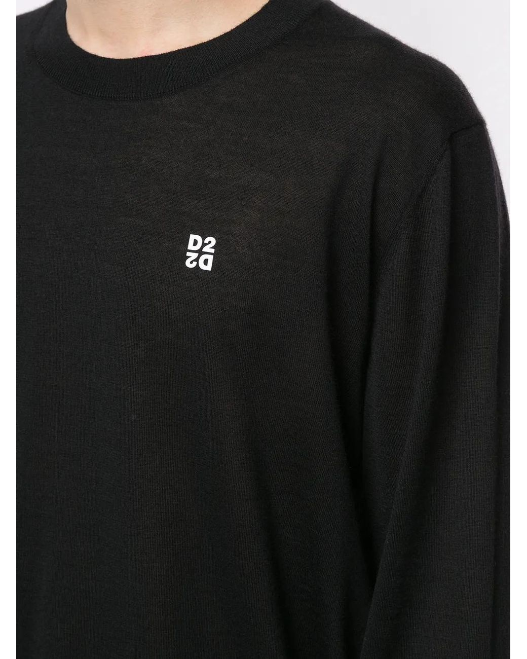 DSquared² Fein Gestrickter Pullover in Black für Herren
