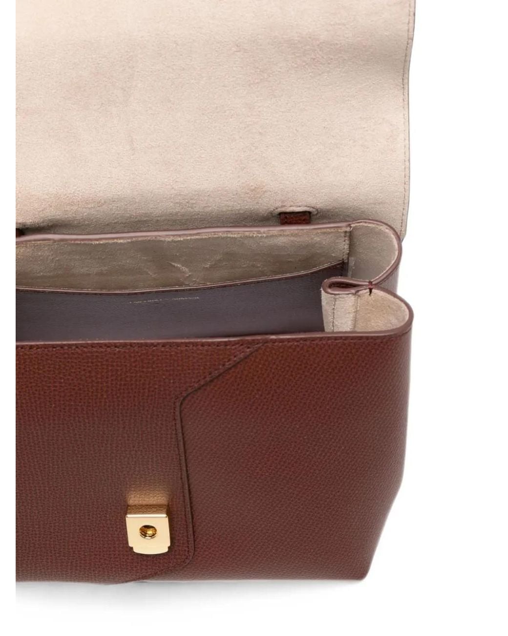 Emporio Armani Brown 1981 Grained Leather Tote Bag