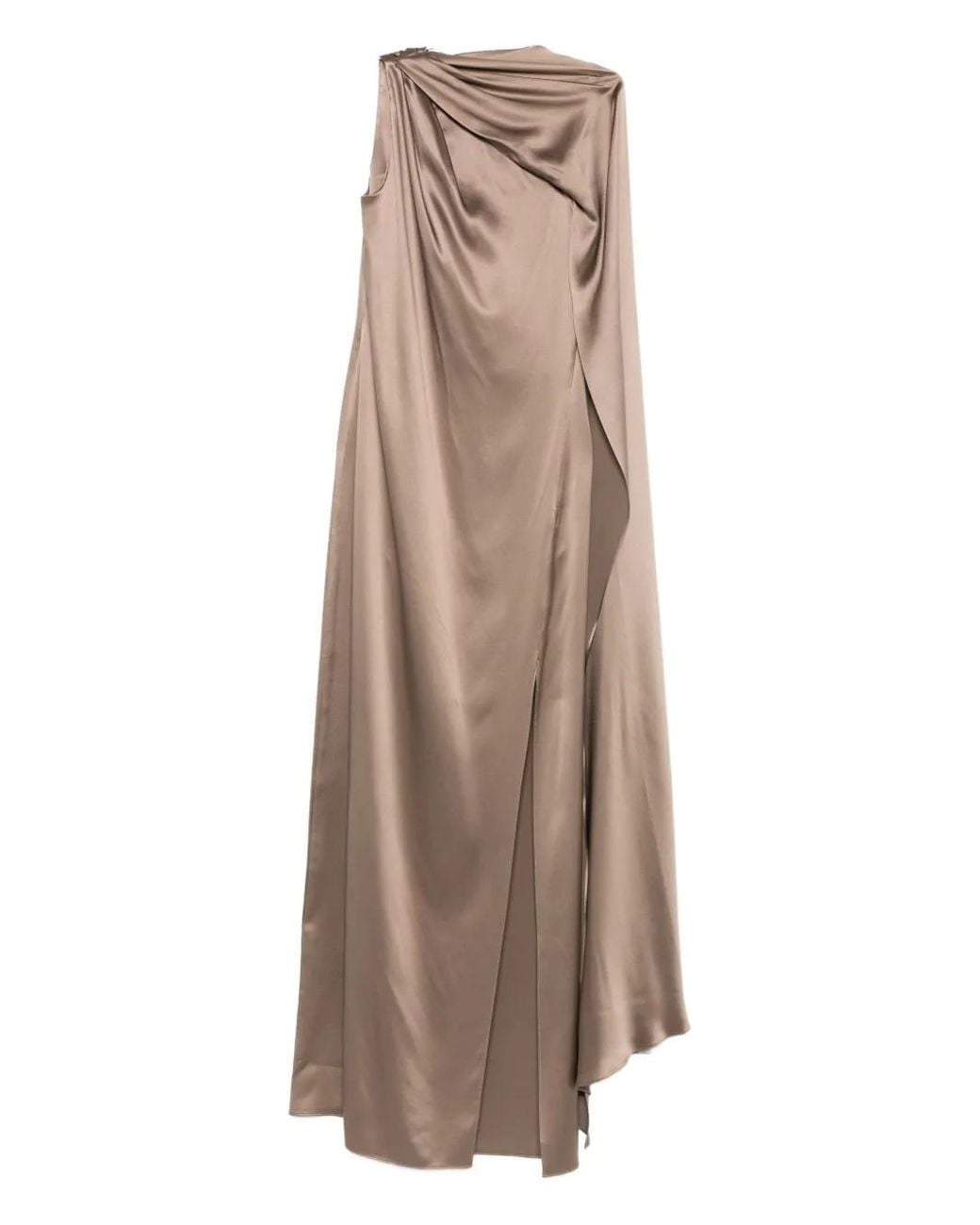 Max Mara Gedrapeerde Maxi-Jurk in het Natural
