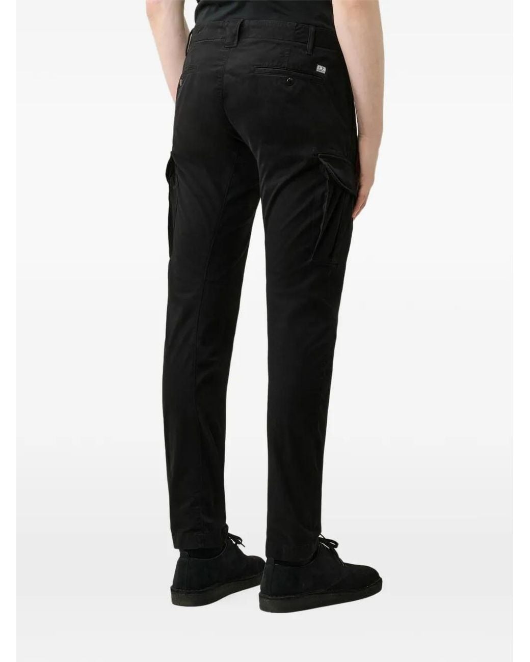 C P Company Black Lens-Detail Cargo Pants for men