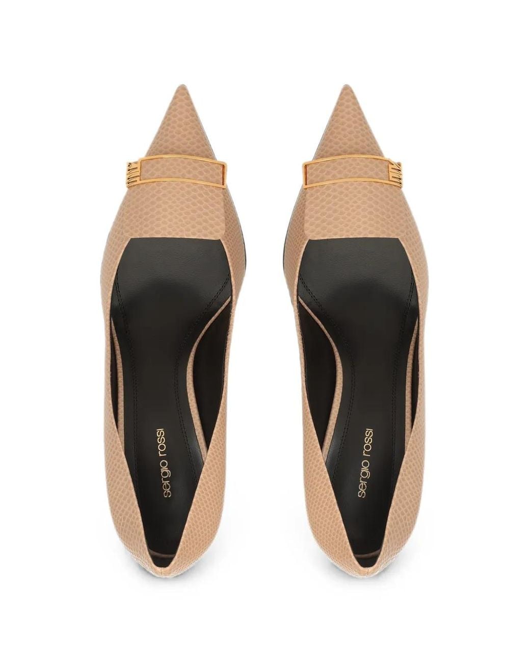 Sergio Rossi Natural Sr Evolv Lizard-Effect Pumps