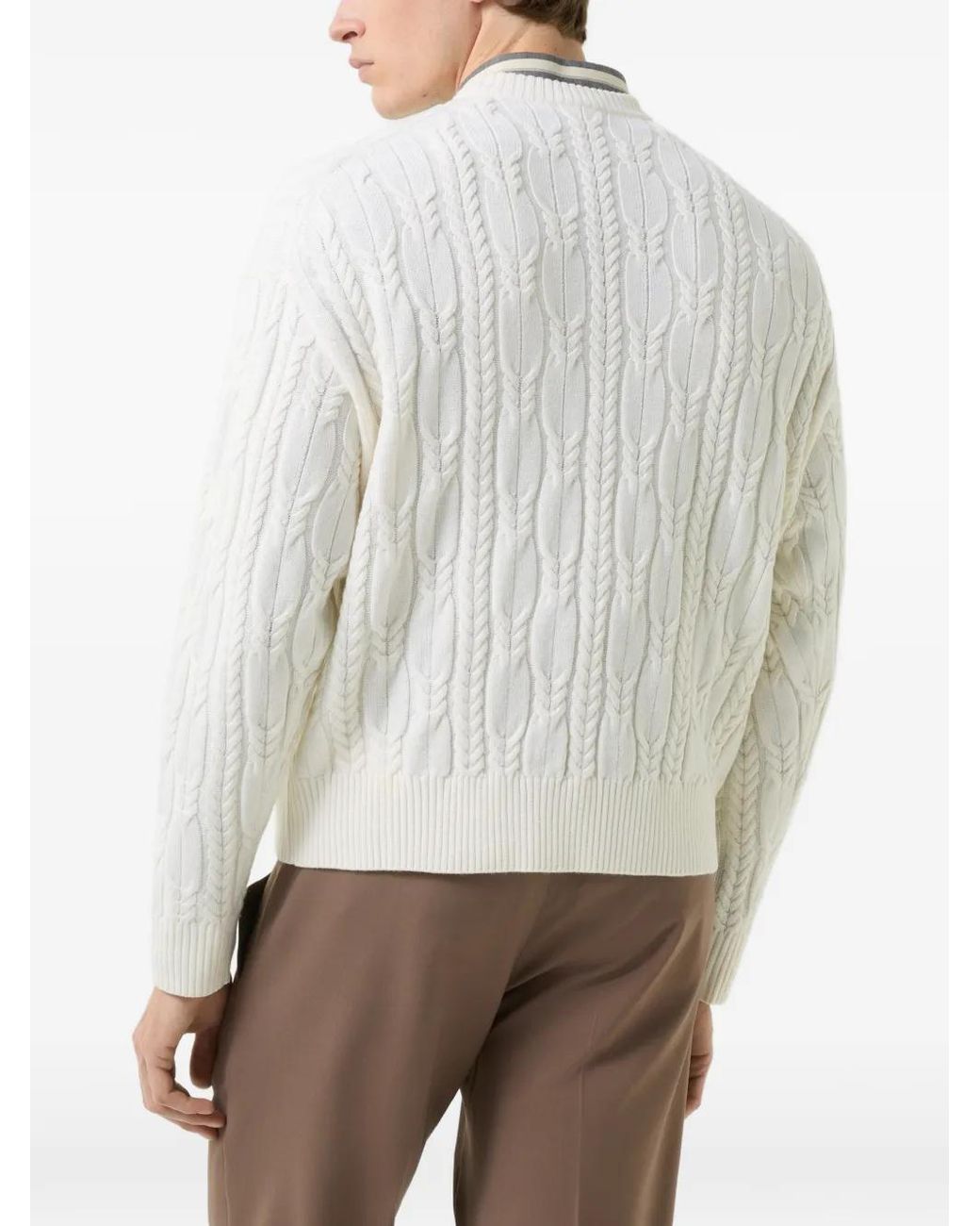 Bogner White Keith Cable-Knit Sweater for men