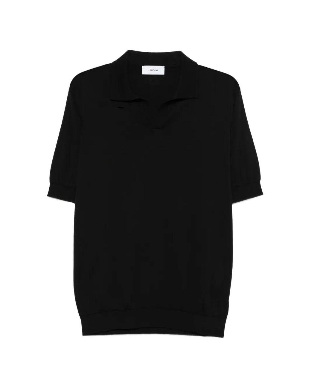 Lardini Black Knit Polo Shirt for men