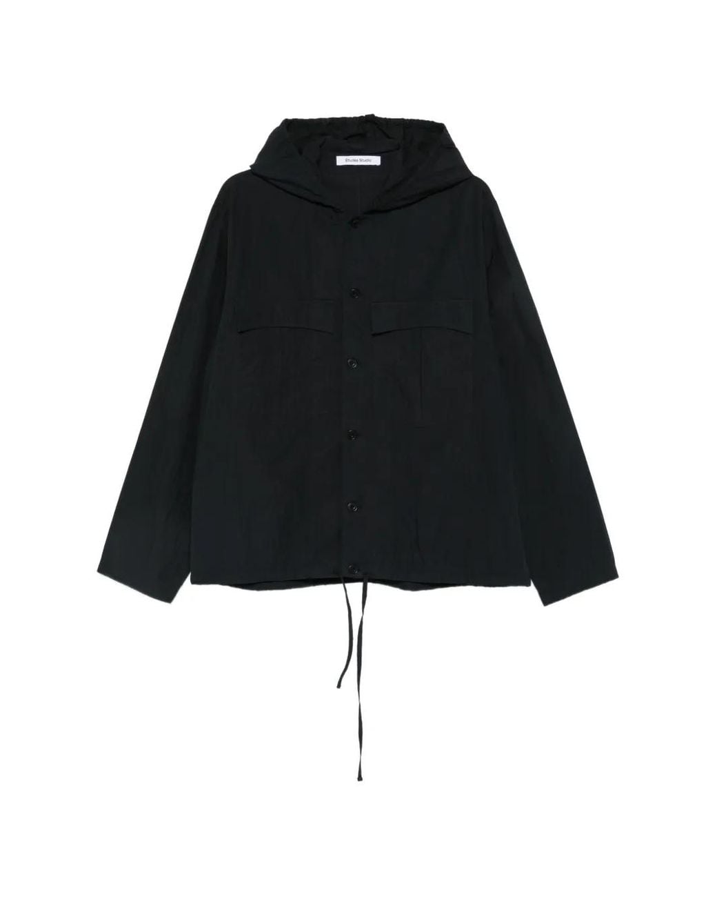 Etudes Studio Black Surchemise Boutonnée À Capuche