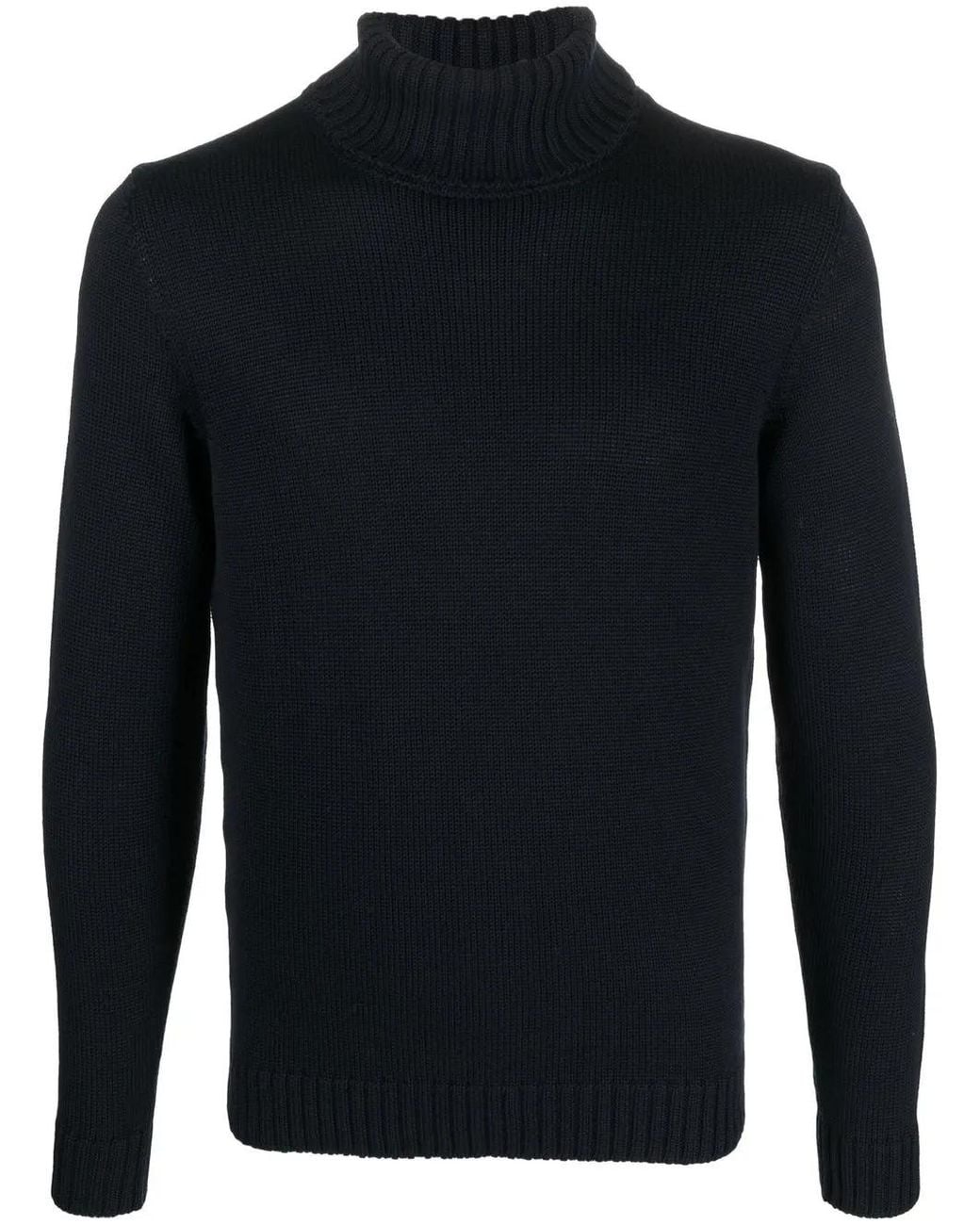 Zanone Blue Roll-Neck Knitted Sweater for men