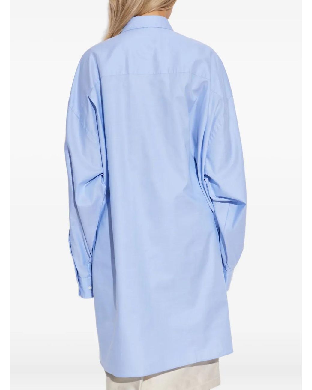 Maison Margiela Blue Balloon-Sleeve Cotton Shirt
