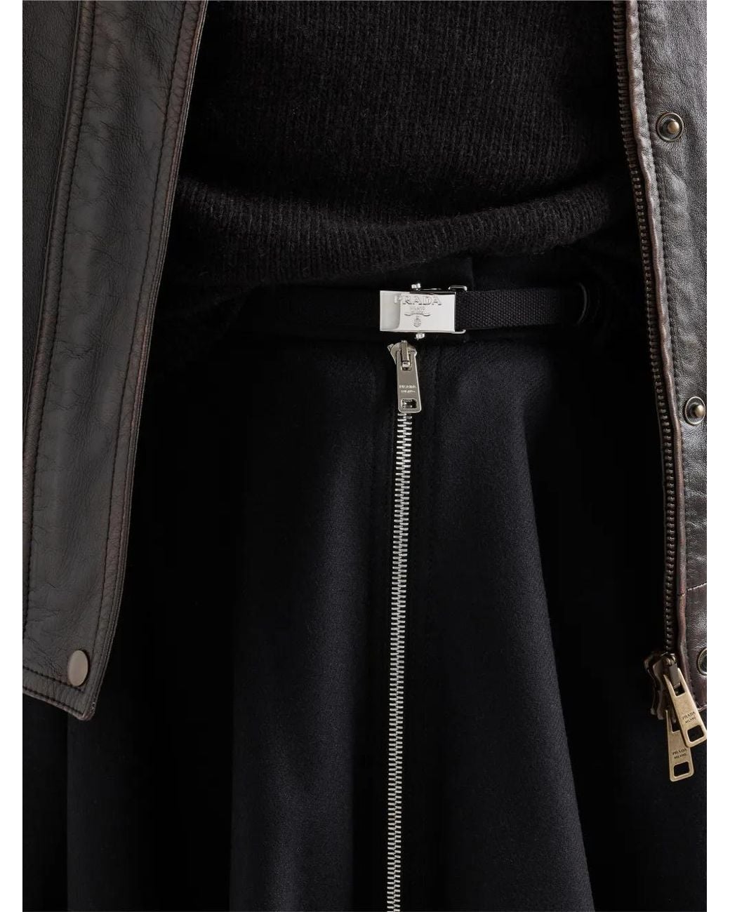Prada Black Re-Wool Skirt