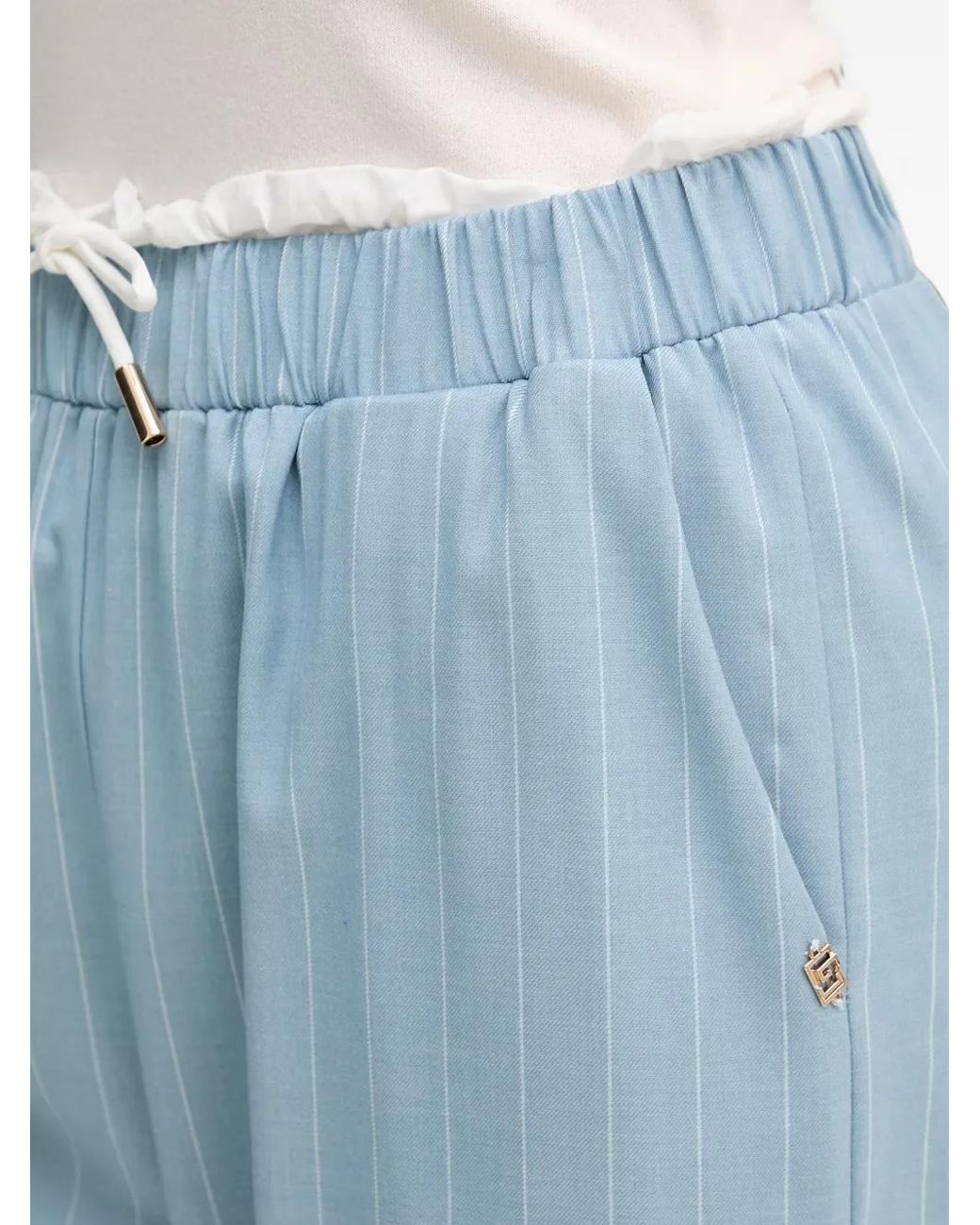 GAUDI Blue Pantalon À Rayures Et Taille Nouée