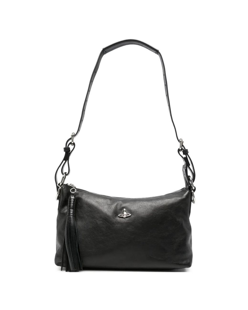 Vivienne Westwood Black Emma Orb-Plaque Shoulder Bag