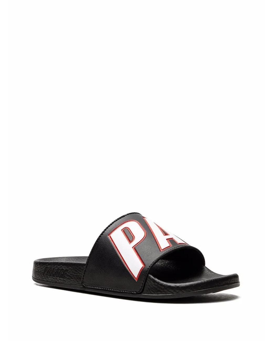 Palace Black Logo-Patch Rubber Slides for men