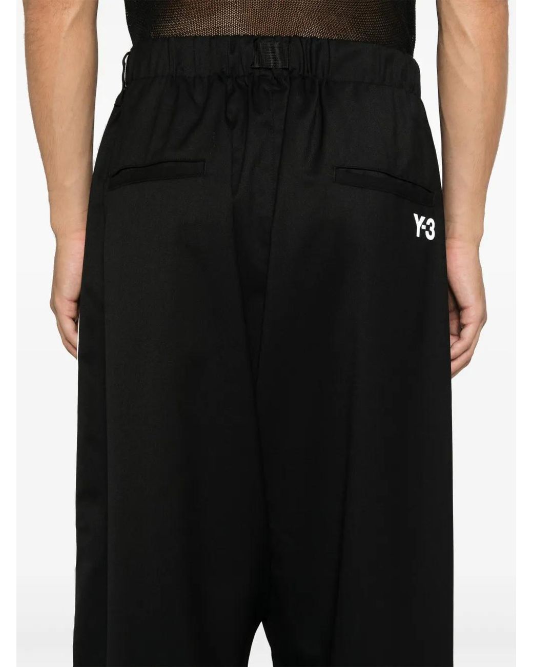 Y-3 Black 3-Stripes Logo Trousers for men