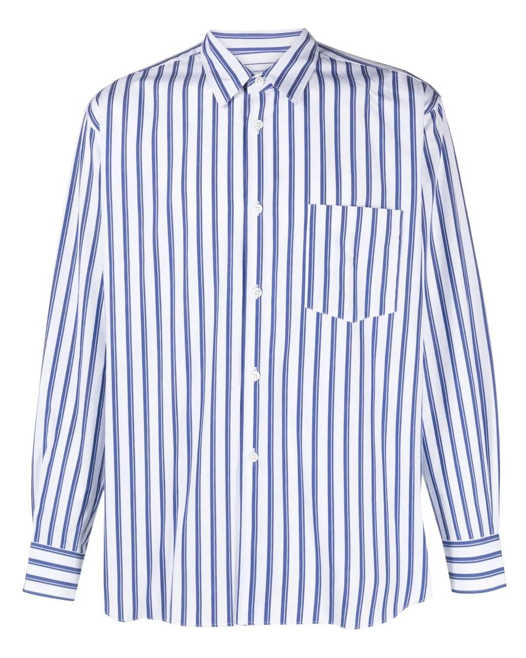 Comme des Garçons Blue Striped Long-Sleeve Cotton Shirt for men