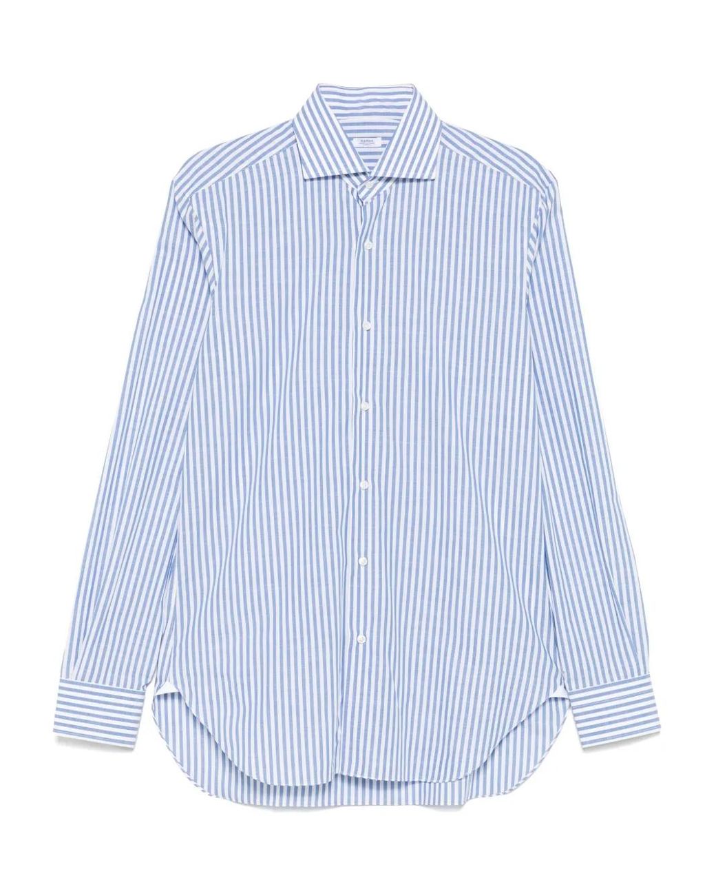 Barba Napoli Blue Striped Shirt for men