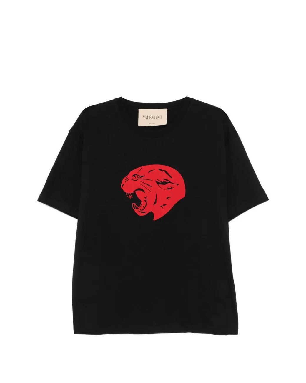 Valentino Garavani Black Panther-Print Cotton T-Shirt for men