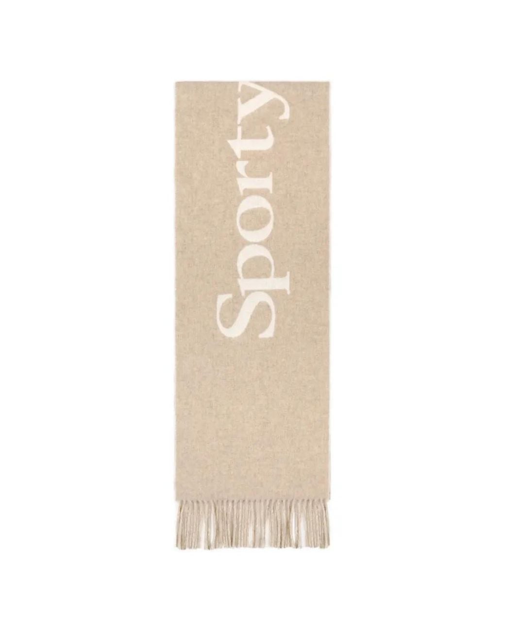 Sporty & Rich Natural Fringed Scarf