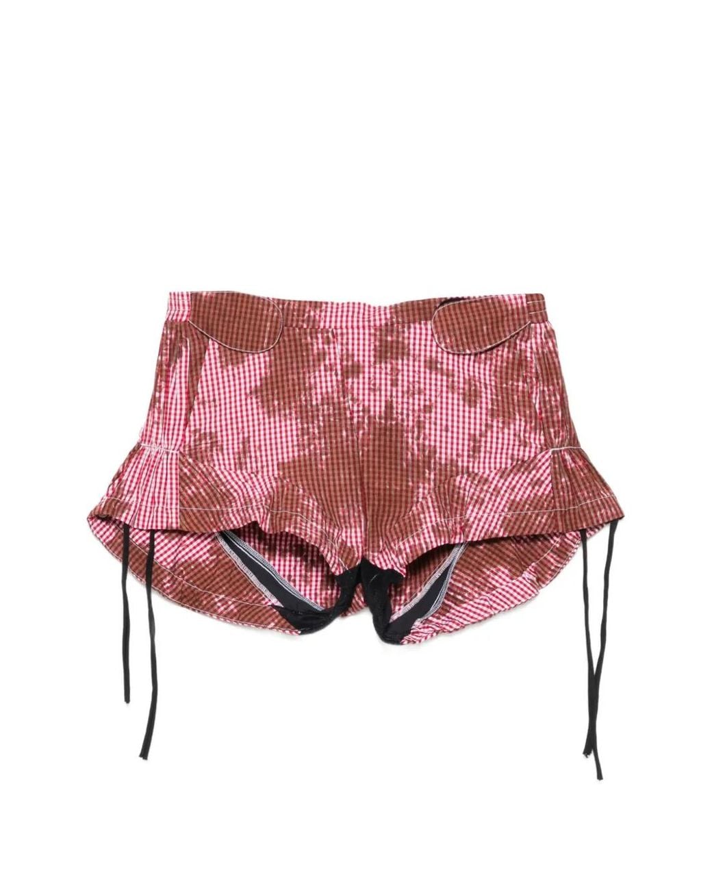 OTTOLINGER Red Picnic Raider Gingham-Print Shorts