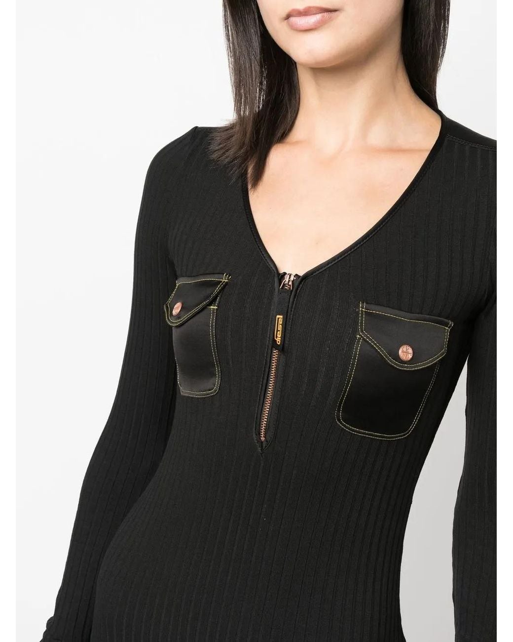 DIESEL Black Pocket-Detal Panelled Dress