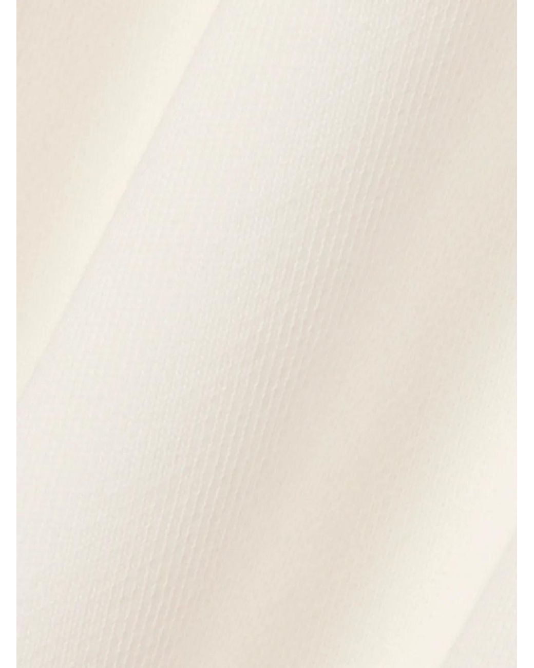 Lacoste White Embroidered Fleece Crew Neck Sweatshirt for men