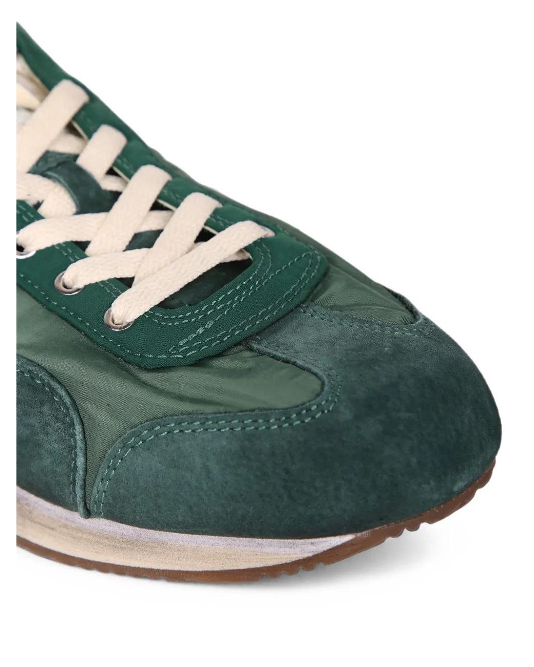 Diadora Green Equipe Vela Sw Suede-Panelled Sneakers