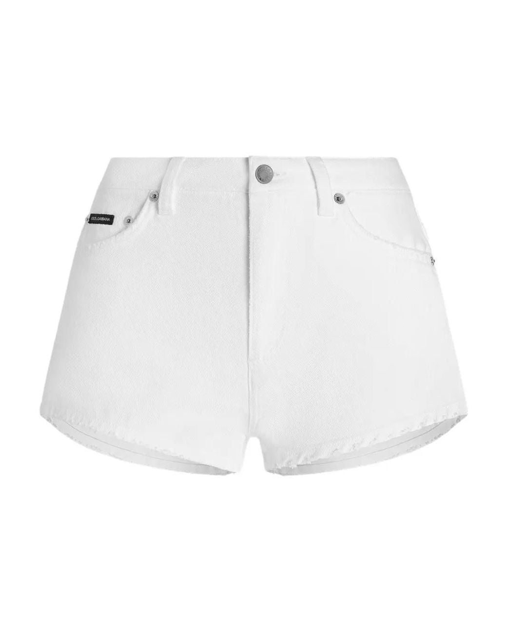 Dolce & Gabbana White Frayed Shorts