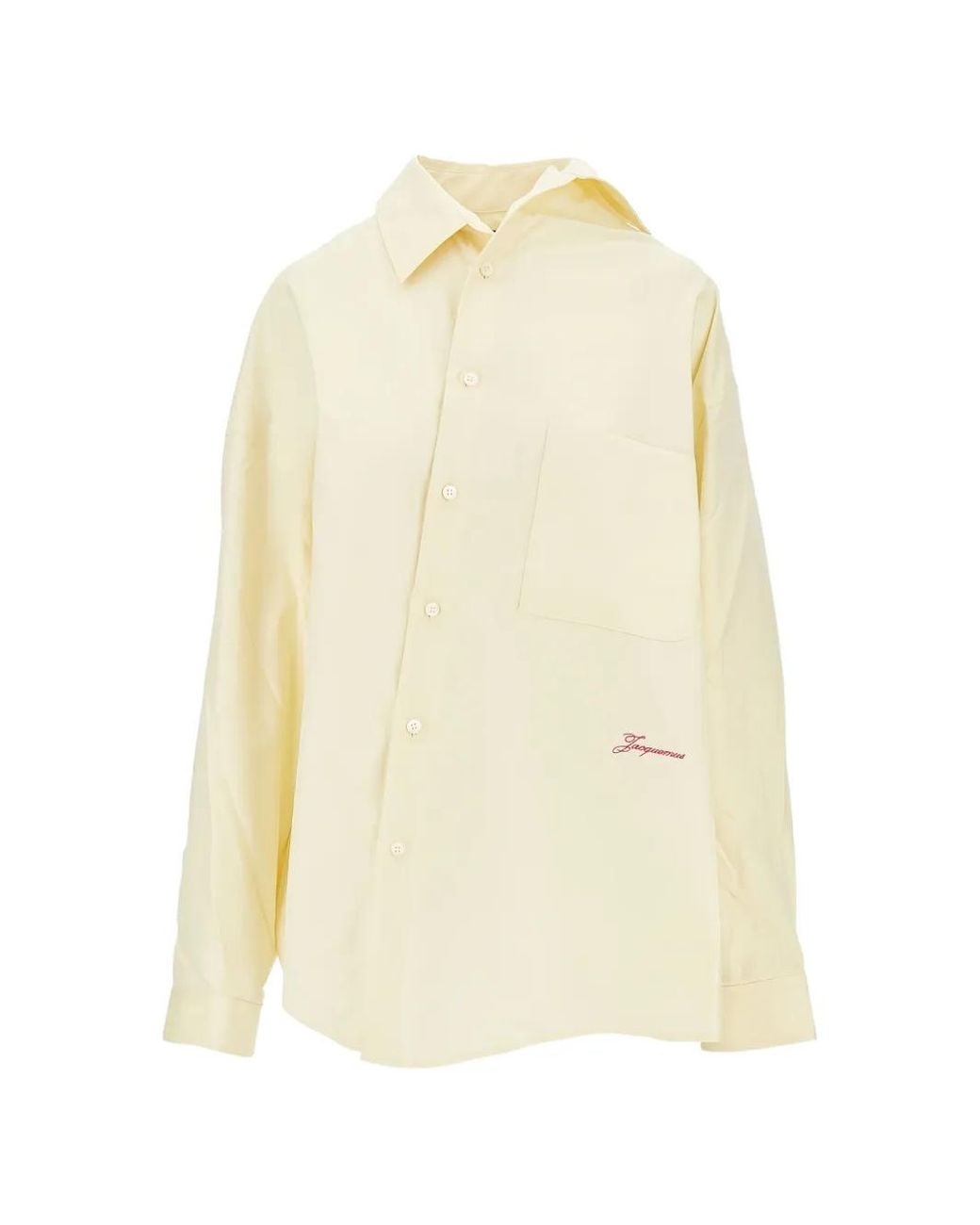 Jacquemus Natural Logo-Embroidered Asymmetric Shirt