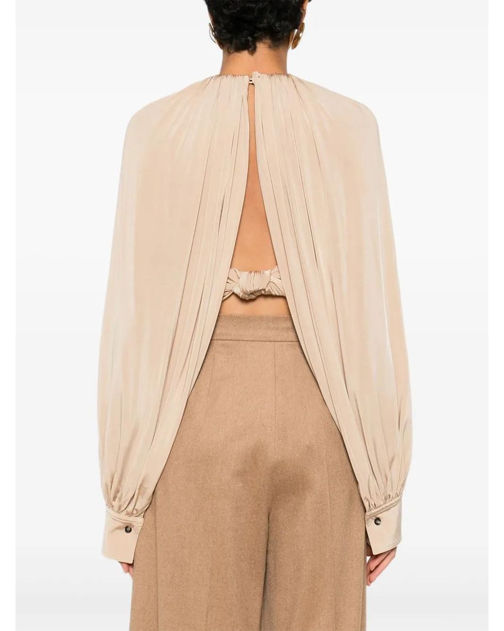 Ferragamo Natural Blouse With Back Slit Detail