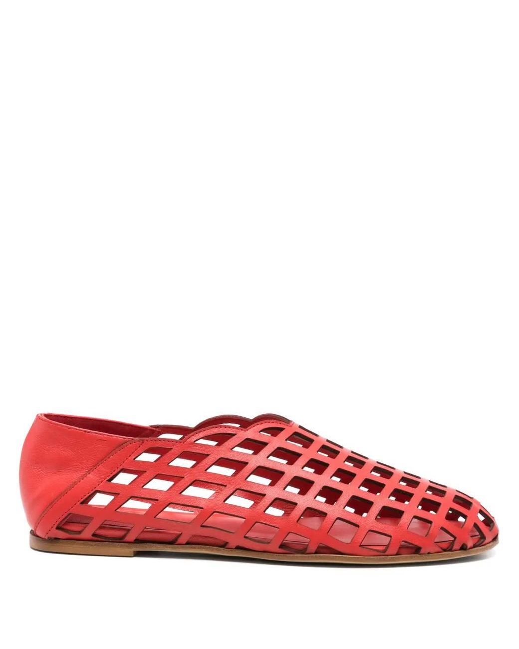 Gia Borghini Red Leather Ballet Flats