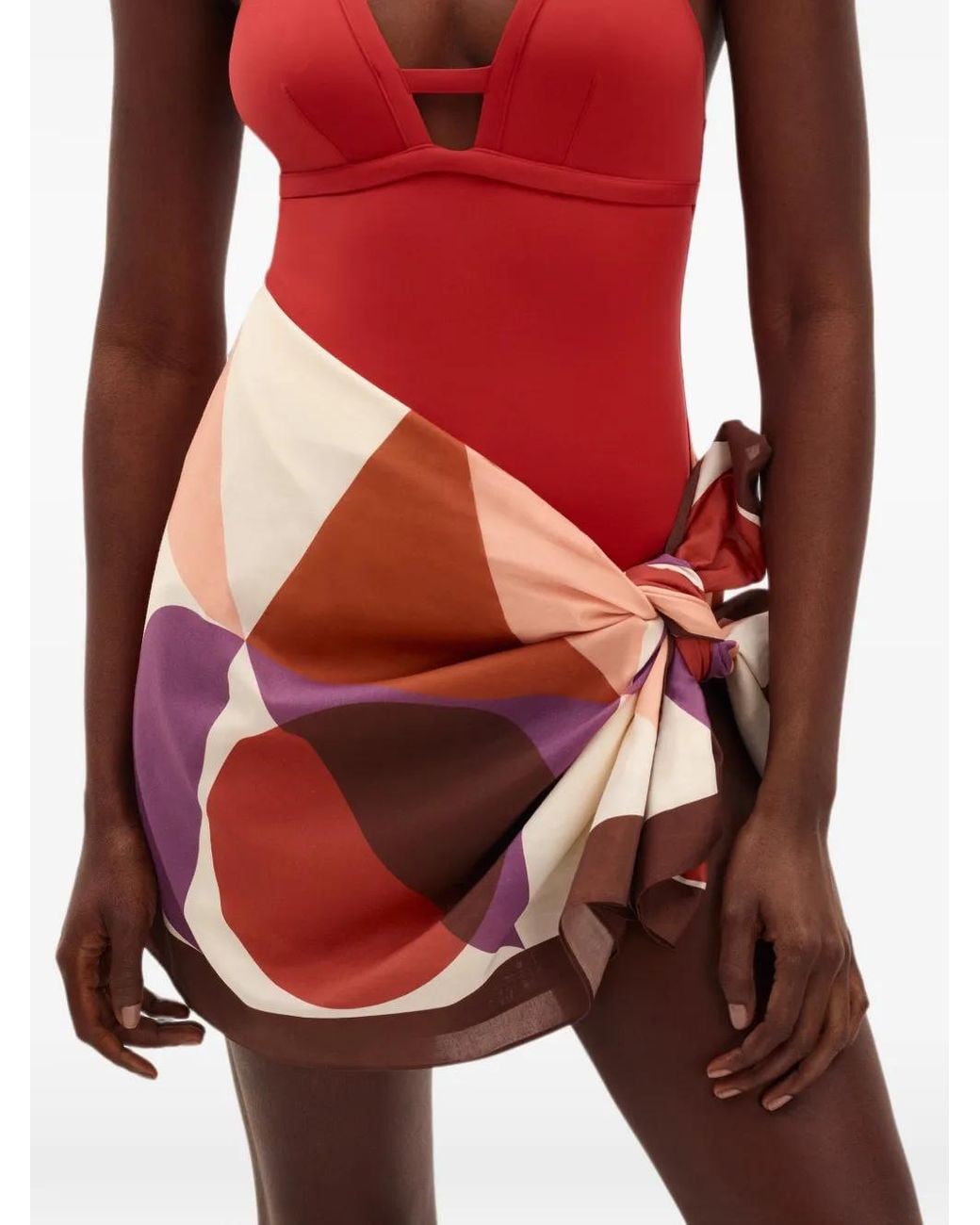 Eres Red Luisa Geometric-Print Sarong