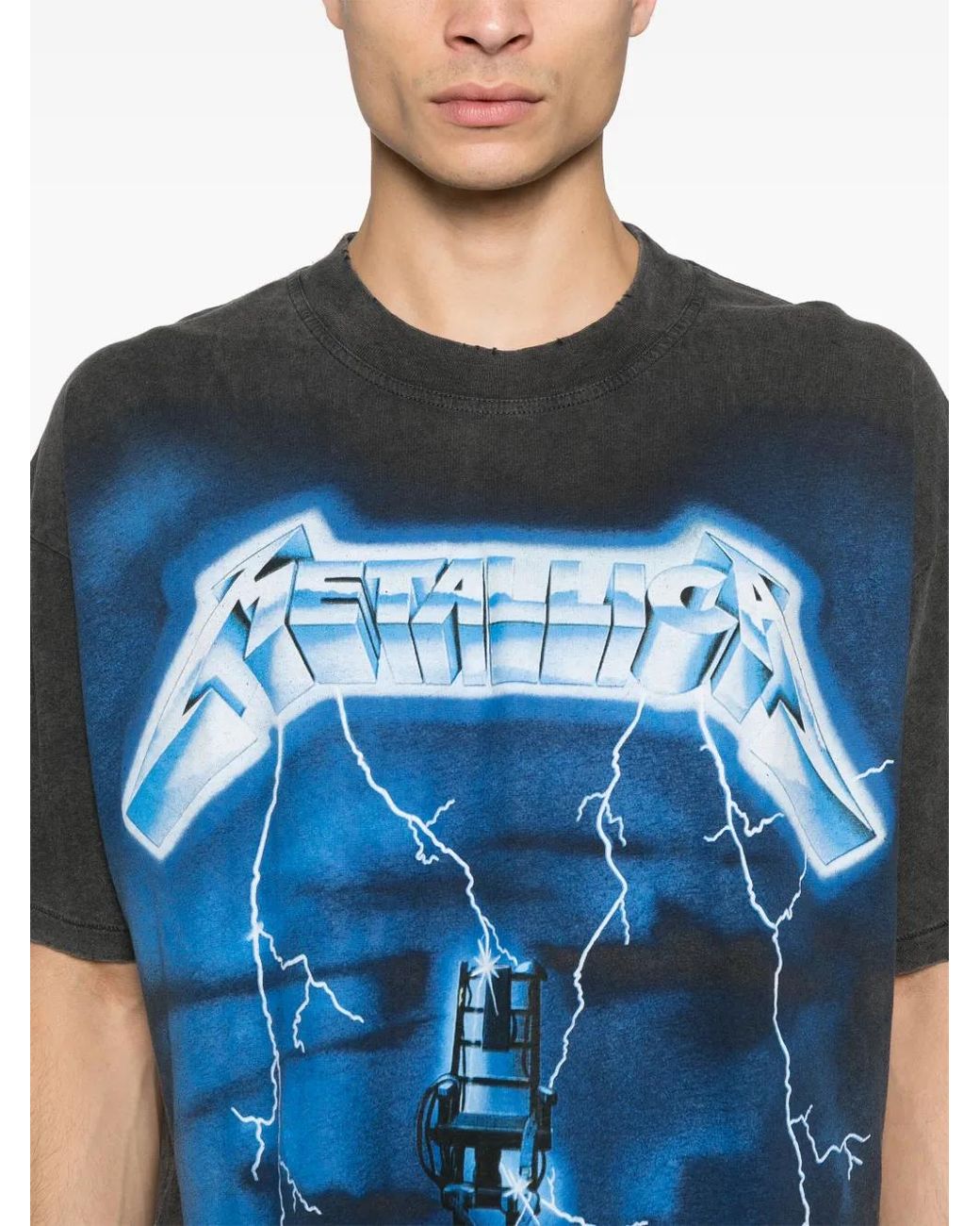 Represent Blue X Metallica Ride The Lightning T-Shirt for men