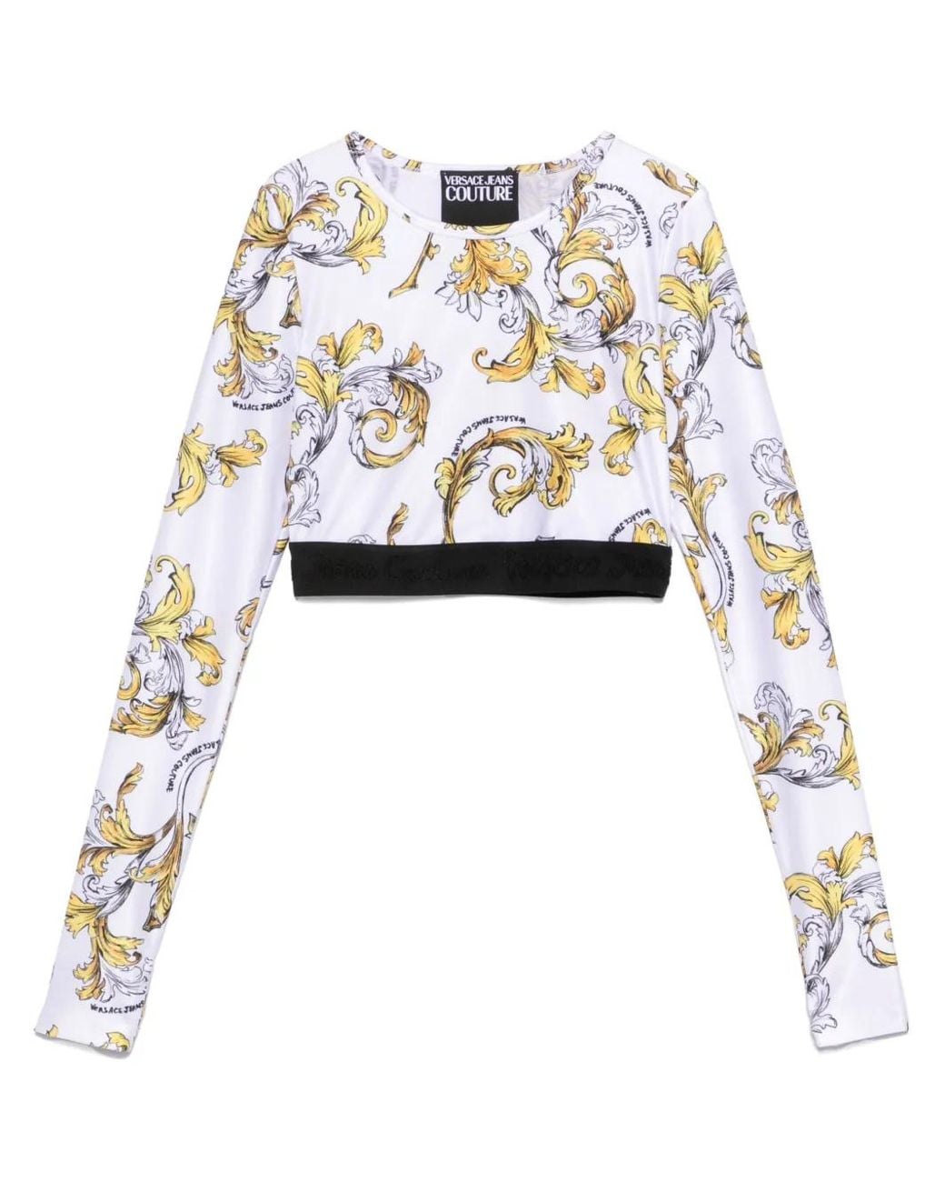 Versace Jeans Couture White Barocco-Print Top
