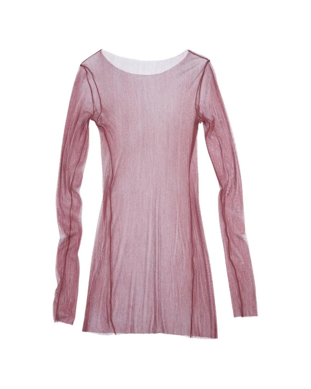 Cortana Pink T De Tul Sheer Long-Sleeve Top