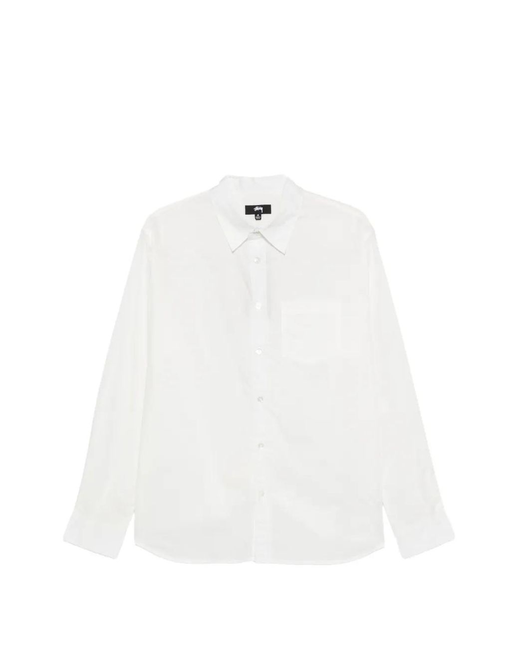 Stussy White Chest-Pocket Long-Sleeve Shirt for men