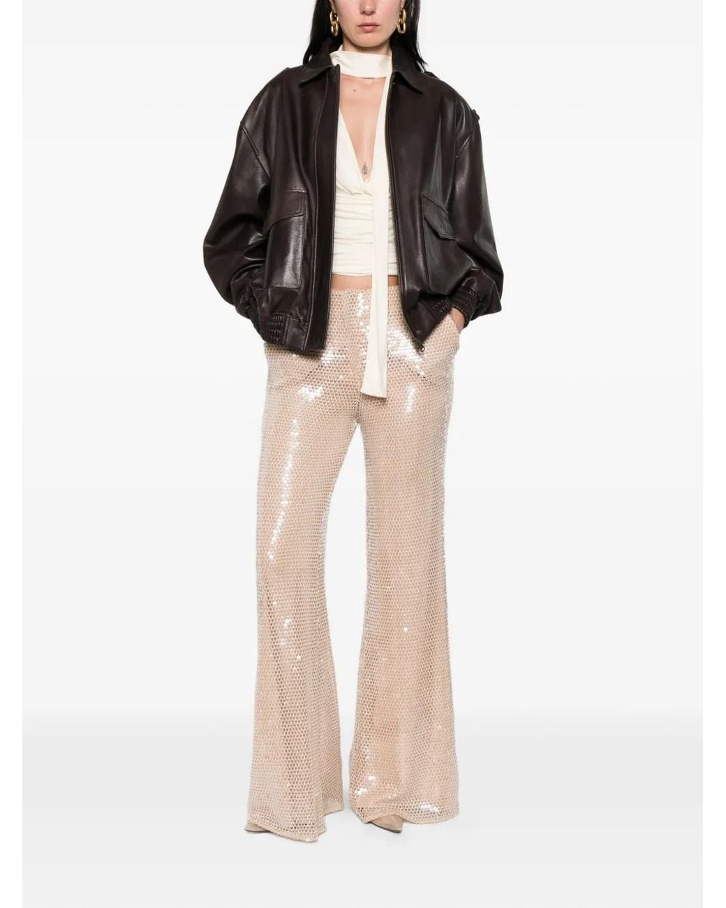 Elie Saab White Sequin Trousers