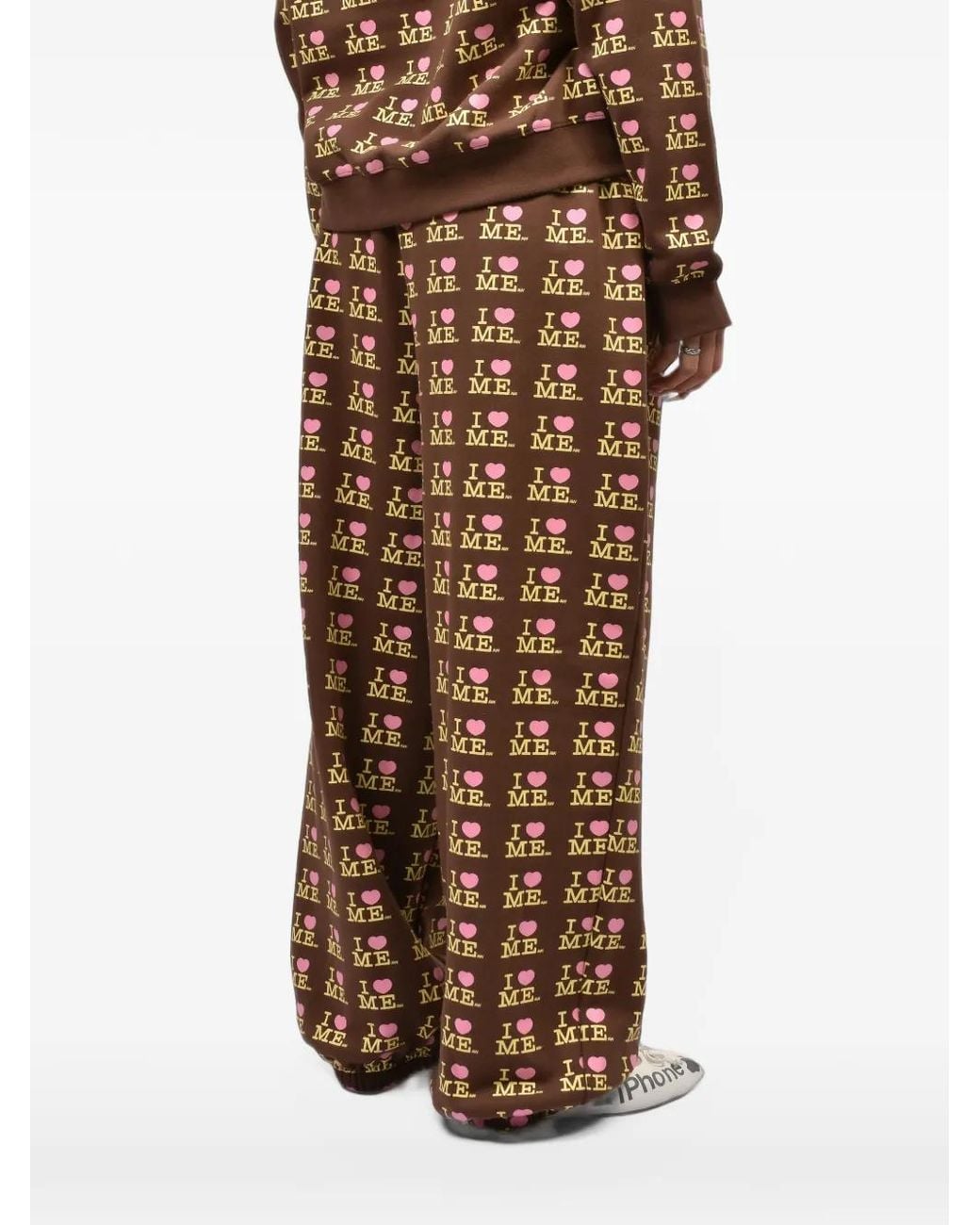 Ashley Williams Brown I Heart Me Track Pants