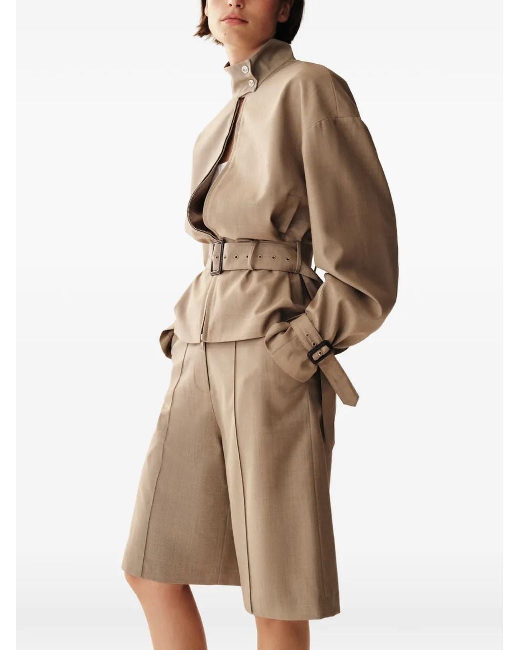 Anna Quan Natural Zaha Belted Bomber Jacket