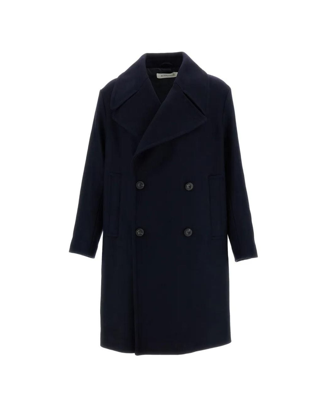 sunflower Blue Double-Breasted Coat for men