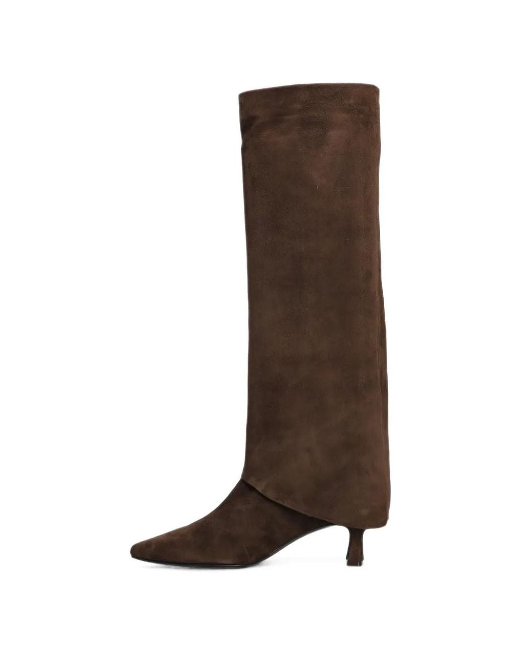 The Seller Brown Fold-Over Pointed-Toe Boots