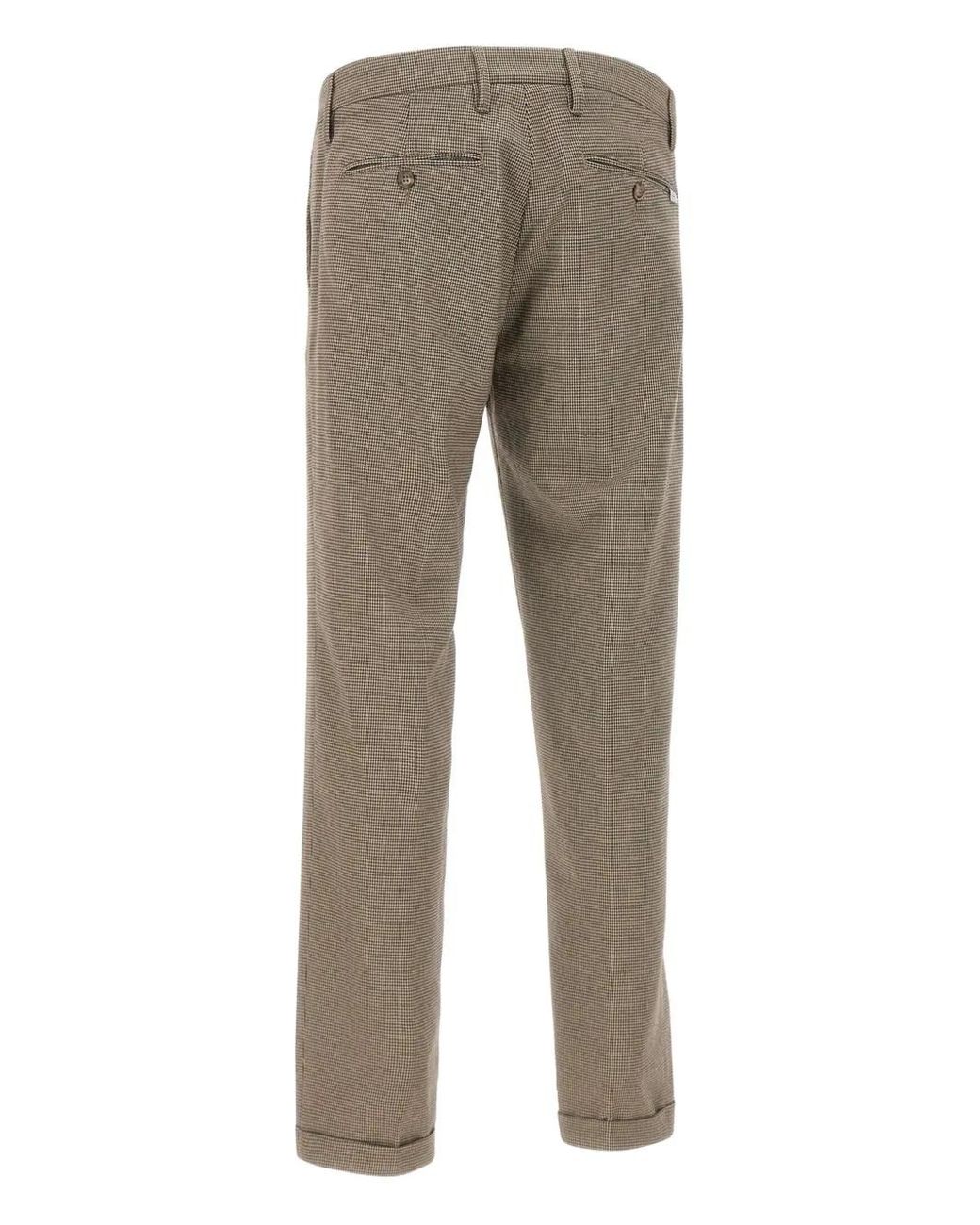 Re-hash Gray Houndstooth Cuffed-Hem Trousers for men