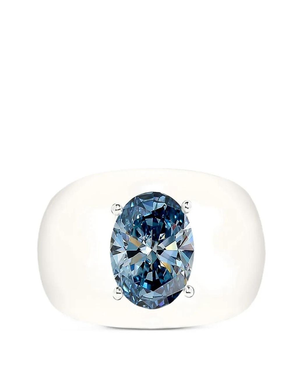 SOLO for Diamonds Blue Bague Ornée De Diamants Taille Ovale