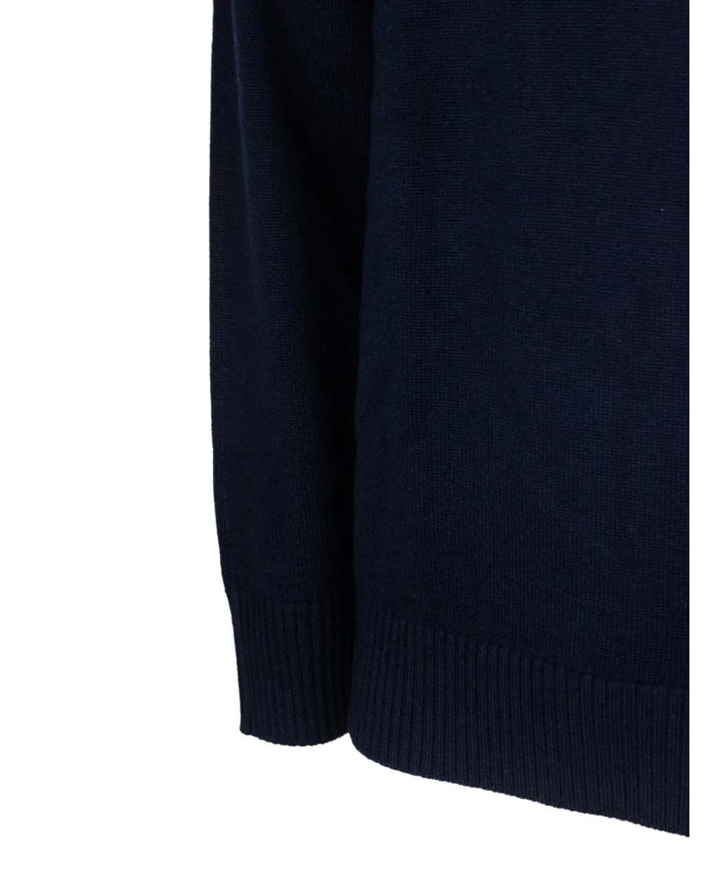 Kangra Blue Roll-Neck Stockinette-Stitch Sweater for men