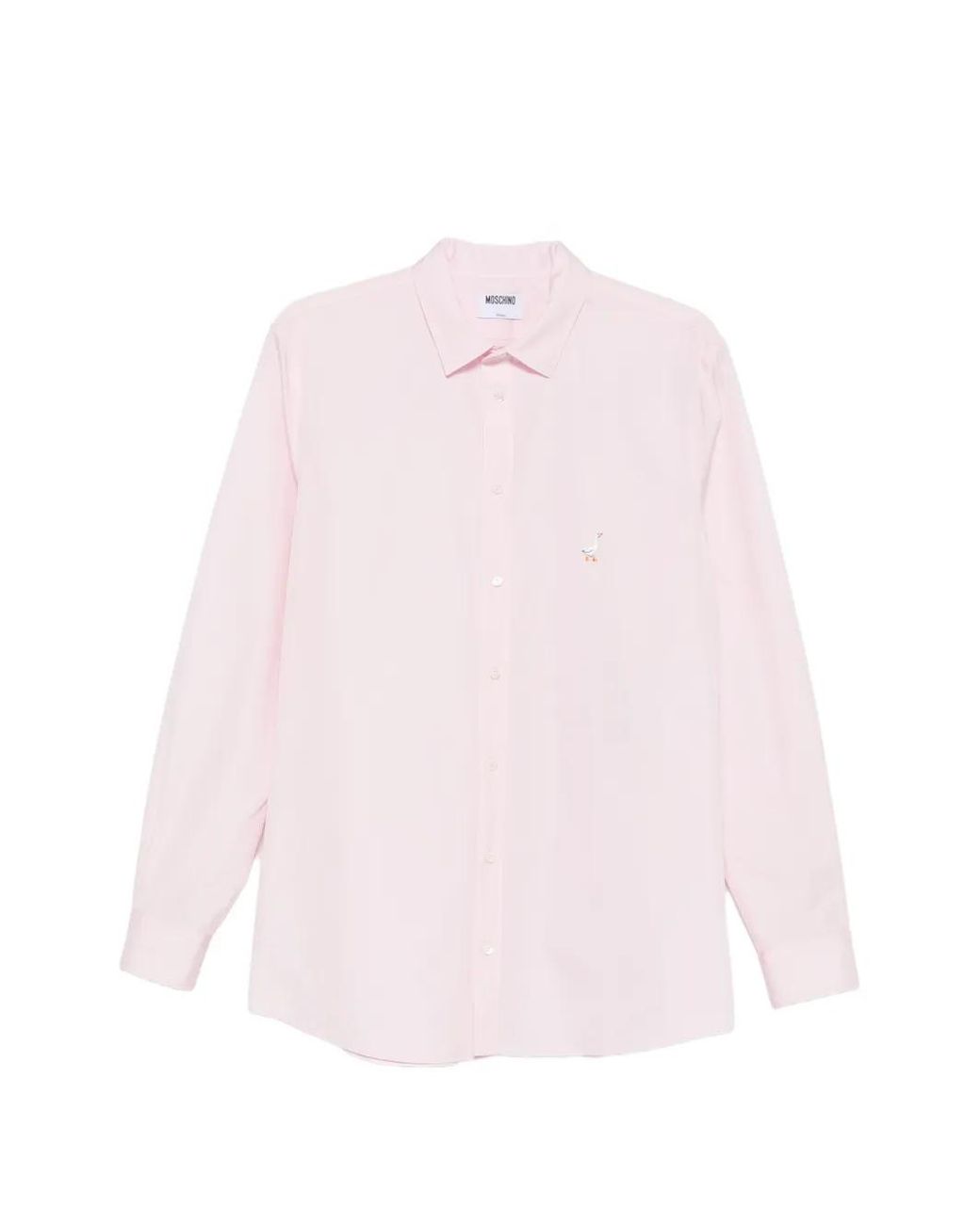 Moschino Pink Embroidered Silk-Nylon Shirt for men