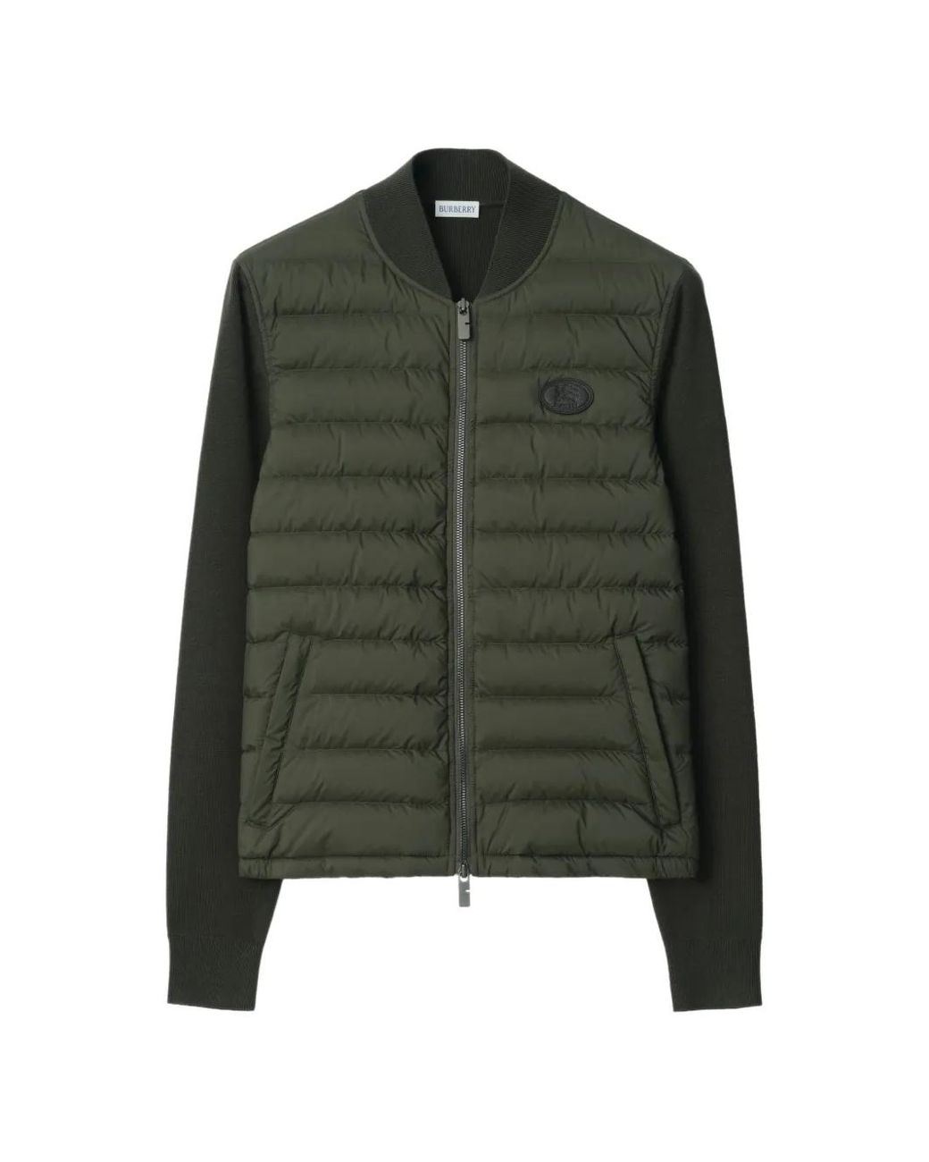 Burberry Green Quilted Nylon And Wool Jacket for men