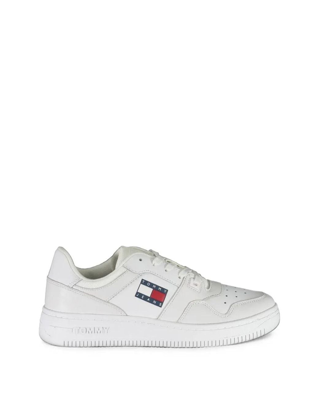 Tommy Hilfiger White Logo-Patch Panelled Sneakers