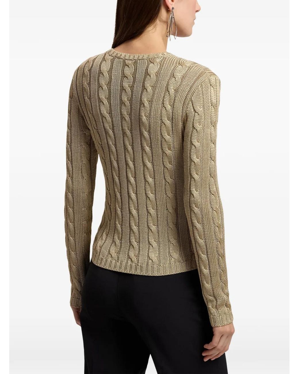 Ralph Lauren Multicolor Cable-Knit Crew-Neck Sweater